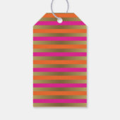 Roze, Oranje en Faux metalen strips met Floral Cadeaulabel (Achterkant)