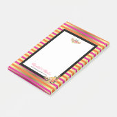 Roze, Oranje en Faux metalen strips met Floral Post-it® Notes (Schuin)