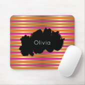 Roze, Oranje en Faux metalen strips Muismat (Met muis)