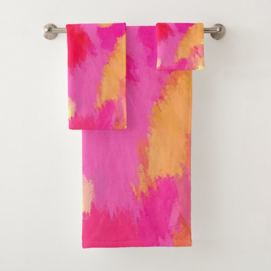 Roze, Oranje en geel Bad Handdoek (Insitu)