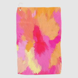 Roze, Oranje en geel Golfhanddoek