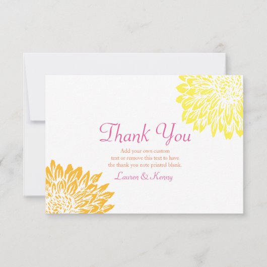 Roze, Oranje en gele geheugenkaarten Bedankkaart (Voorkant)