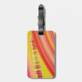 Roze oranje en gele golven bagagelabel (Achterkant verticaal)