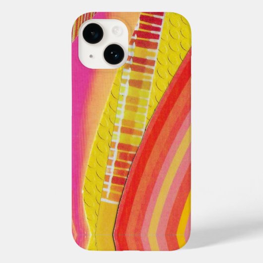 roze oranje en gele golven Case-Mate iPhone case (Achterkant)