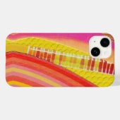 roze oranje en gele golven Case-Mate iPhone case (Achterkant (horizontaal))