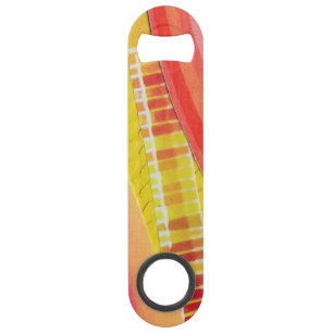 Roze oranje en gele golven speed flessenopener