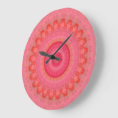  Roze, Oranje en gele Mandala  Grote Klok (Hoek)