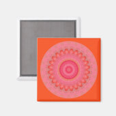 Roze, Oranje en gele Mandala Magnet (Voorkant / Achterkant)