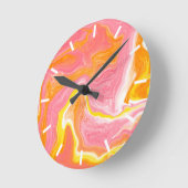 Roze, Oranje en gele marmer kunst Ronde Klok (Hoek)
