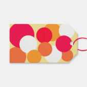 Roze, Oranje en gele pokadots Cadeaulabel (Voorkant (Horizontaal))