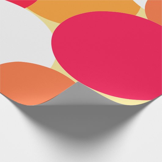 Roze, Oranje en gele pokadots Cadeaupapier (Hoek)