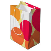 Roze, Oranje en gele pokadots Medium Cadeauzakje (Voorkant Gekanteld)
