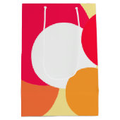 Roze, Oranje en gele pokadots Medium Cadeauzakje (Achterkant)