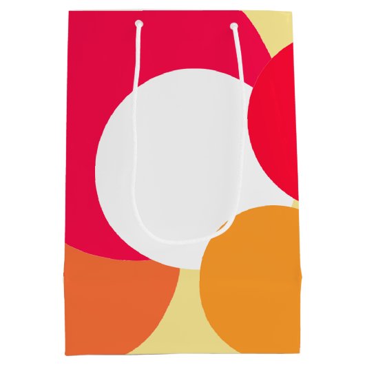 Roze, Oranje en gele pokadots Medium Cadeauzakje (Achterkant)