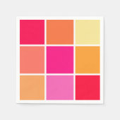 Roze, Oranje en gele vierkantjes Servet (Voorkant)