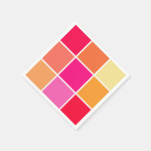 Roze, Oranje en gele vierkantjes Servet (Hoek)