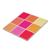Roze, Oranje en gele vierkantjes Tegeltje (Zijkant)