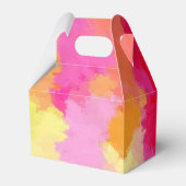 Roze, Oranje en gele Waterverf Favor Box Bedankdoosjes (Achterkant)