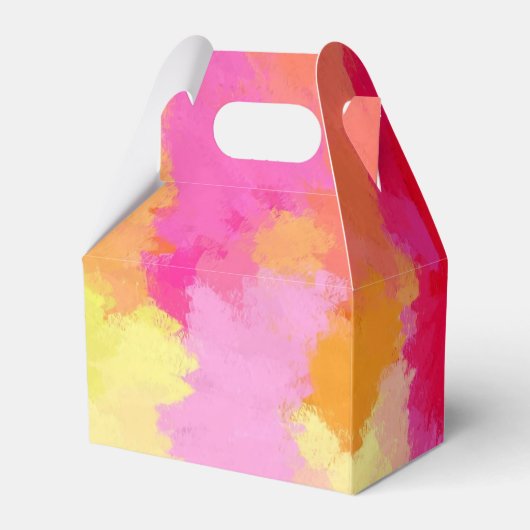 Roze, Oranje en gele Waterverf Favor Box Bedankdoosjes (Achterkant)