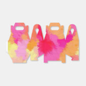 Roze, Oranje en gele Waterverf Favor Box Bedankdoosjes (Uitgevouwen)