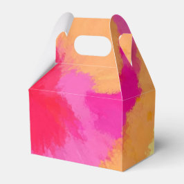 Roze, Oranje en gele Waterverf Favor Box Bedankdoosjes