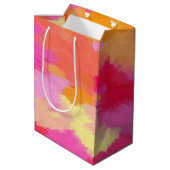 Roze, Oranje en gele Waterverf Medium Cadeauzakje (Achterkant Gekanteld)