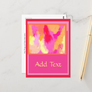 Roze, Oranje en gele Waterverven Briefkaart