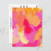 Roze, Oranje en gele Waterverven Briefkaart (Voorkant / Achterkant)