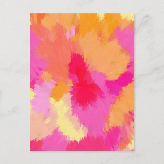Roze, Oranje en gele Waterverven Briefkaart (Voorkant)