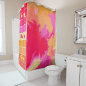 Roze, Oranje en gele Waterverven dozen Douchegordijn (In situ)