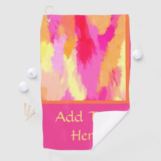 Roze, Oranje en gele Waterverven Golfhanddoek (Insitu)