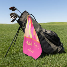 Roze, Oranje en gele Waterverven Golfhanddoek