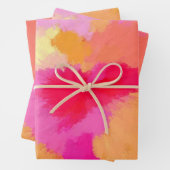 Roze, Oranje en gele Waterverven Inpakpapier Vel (In situ)