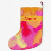 Roze, Oranje en gele Waterverven Kleine Kerstsok (Achterkant)