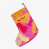 Roze, Oranje en gele Waterverven Kleine Kerstsok (Achterkant (Hangend))