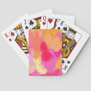 Roze, Oranje en gele Waterverven Pokerkaarten