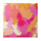 Roze, Oranje en gele Waterverven Tegeltje (Voorkant)