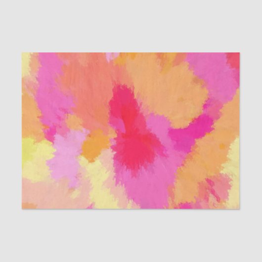 Roze, Oranje en gele Waterverven Tissuepapier (Voorkant)