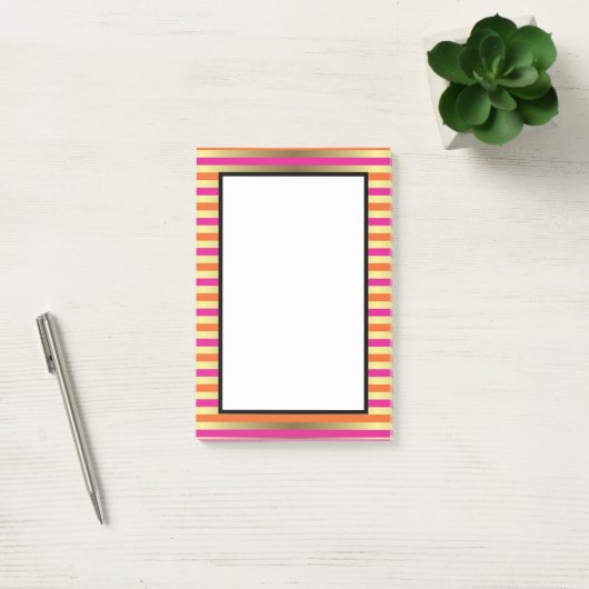 Roze, Oranje en goudhoudende metalen strips Post-it® Notes (Kantoor)