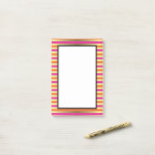 Roze, Oranje en goudhoudende metalen strips Post-it® Notes (Op bureau)