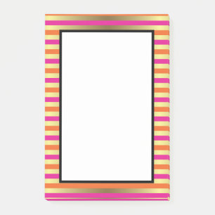 Roze, Oranje en goudhoudende metalen strips Post-it® Notes