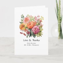 Roze, Oranje en Groene Bloemige Bruiloft
