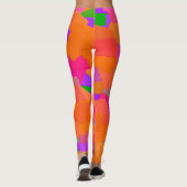 Roze, Oranje en Paarse Abstract Leggings (Achterkant)
