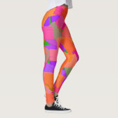 Roze, Oranje en Paarse Abstract Leggings (Rechts)