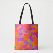 Roze, Oranje en Paarse Abstract Tote Bag (Voorkant)