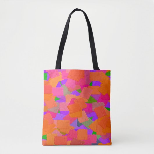 Roze, Oranje en Paarse Abstract Tote Bag (Voorkant)