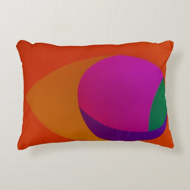 Roze, oranje en paarse abstracte kunst accent kussen (Voorkant)