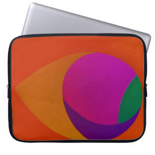Roze, oranje en paarse abstracte kunst laptop sleeve