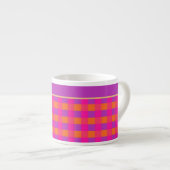 Roze, Oranje en Paarse Check Pattern Espresso Mok (Voorkant rechts)