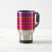Roze, Oranje en Paarse Check Pattern Travel Mug Reisbeker (Voorkant rechts)